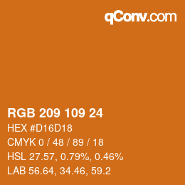 Color code: RGB 209 109 24 | qconv.com