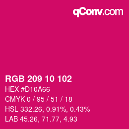 Color code: RGB 209 10 102 | qconv.com