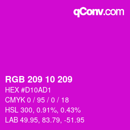 Color code: RGB 209 10 209 | qconv.com