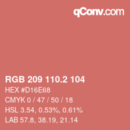 Color code: RGB 209 110.2 104 | qconv.com