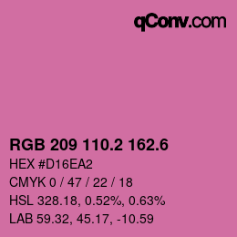 カラーコード: RGB 209 110.2 162.6 | qconv.com