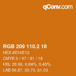 カラーコード: RGB 209 110.2 18 | qconv.com