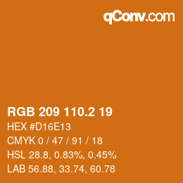 Color code: RGB 209 110.2 19 | qconv.com