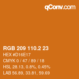 カラーコード: RGB 209 110.2 23 | qconv.com
