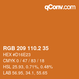 カラーコード: RGB 209 110.2 35 | qconv.com