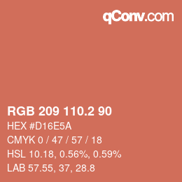 Color code: RGB 209 110.2 90 | qconv.com