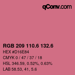 カラーコード: RGB 209 110.6 132.6 | qconv.com