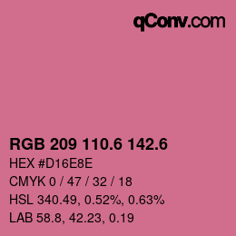 カラーコード: RGB 209 110.6 142.6 | qconv.com