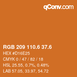 カラーコード: RGB 209 110.6 37.6 | qconv.com
