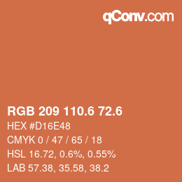 カラーコード: RGB 209 110.6 72.6 | qconv.com