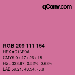 カラーコード: RGB 209 111 154 | qconv.com