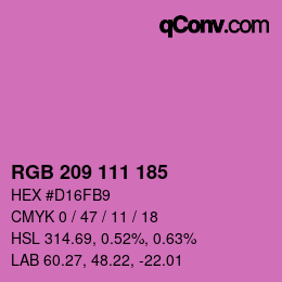 Color code: RGB 209 111 185 | qconv.com