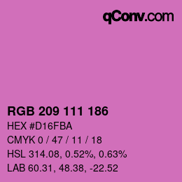 Color code: RGB 209 111 186 | qconv.com