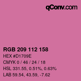 Color code: RGB 209 112 158 | qconv.com