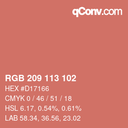 Color code: RGB 209 113 102 | qconv.com