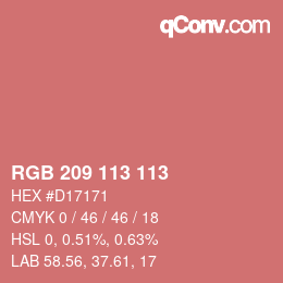Color code: RGB 209 113 113 | qconv.com