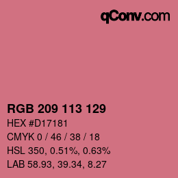 Color code: RGB 209 113 129 | qconv.com