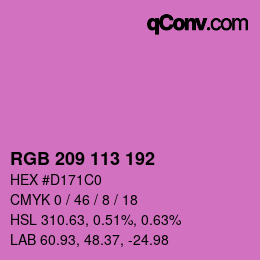 Color code: RGB 209 113 192 | qconv.com
