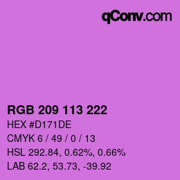 Color code: RGB 209 113 222 | qconv.com