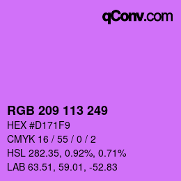 Color code: RGB 209 113 249 | qconv.com