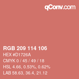 Color code: RGB 209 114 106 | qconv.com