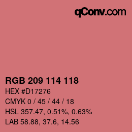 カラーコード: RGB 209 114 118 | qconv.com