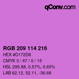 Color code: RGB 209 114 216 | qconv.com