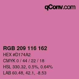 Color code: RGB 209 116 162 | qconv.com