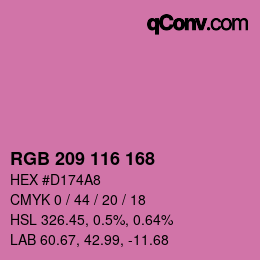 カラーコード: RGB 209 116 168 | qconv.com