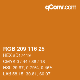 Color code: RGB 209 116 25 | qconv.com