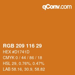 Color code: RGB 209 116 29 | qconv.com