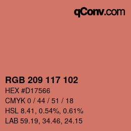 カラーコード: RGB 209 117 102 | qconv.com