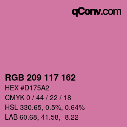颜色代码: RGB 209 117 162 | qconv.com