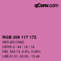 Color code: RGB 209 117 172 | qconv.com