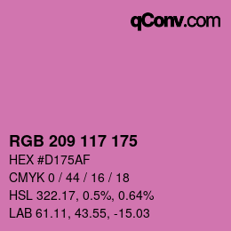 Color code: RGB 209 117 175 | qconv.com