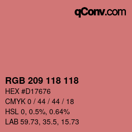 颜色代码: RGB 209 118 118 | qconv.com