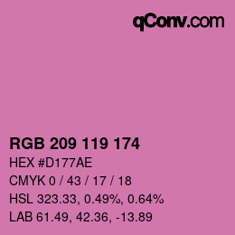 カラーコード: RGB 209 119 174 | qconv.com
