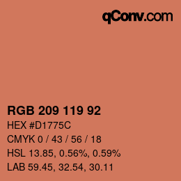 Color code: RGB 209 119 92 | qconv.com