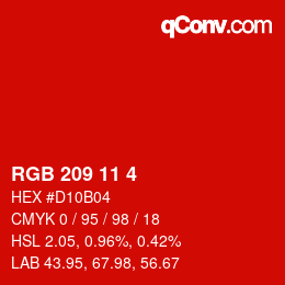 Color code: RGB 209 11 4 | qconv.com