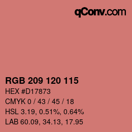 Color code: RGB 209 120 115 | qconv.com