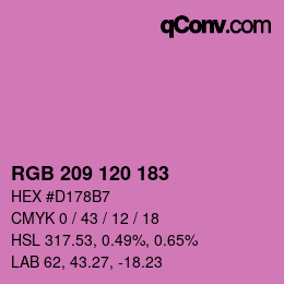 Color code: RGB 209 120 183 | qconv.com