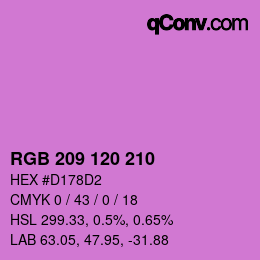 カラーコード: RGB 209 120 210 | qconv.com