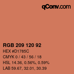 カラーコード: RGB 209 120 92 | qconv.com