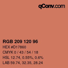 Color code: RGB 209 120 96 | qconv.com