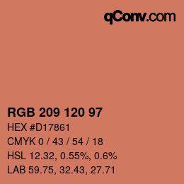 Color code: RGB 209 120 97 | qconv.com