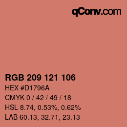 カラーコード: RGB 209 121 106 | qconv.com