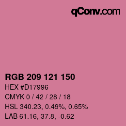 カラーコード: RGB 209 121 150 | qconv.com
