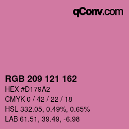 Color code: RGB 209 121 162 | qconv.com