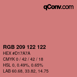 Color code: RGB 209 122 122 | qconv.com