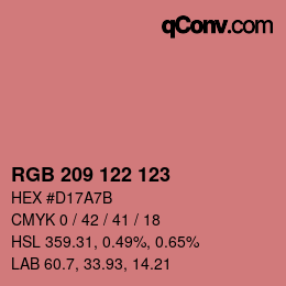 Color code: RGB 209 122 123 | qconv.com